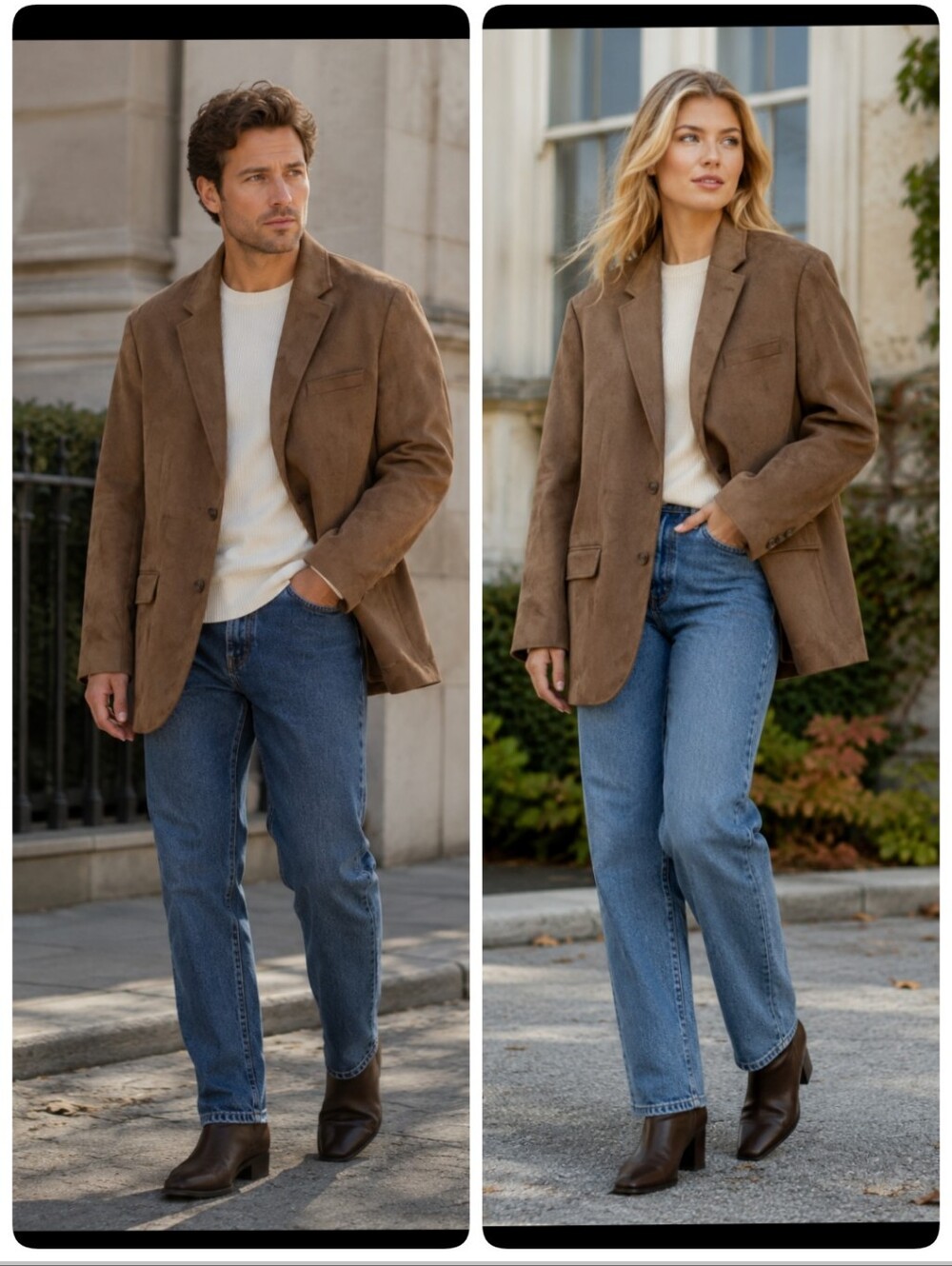 NWT Chaps Brown Faux Suede Sport Coat - Two-Button Mens Blazer Sz 42 L